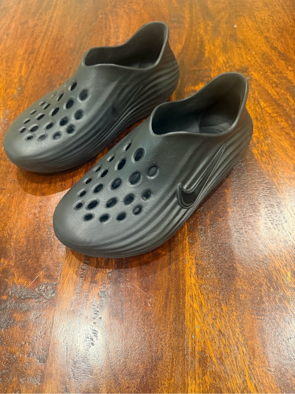 Nike Men’s Black Foam Slip-On Clog with Perforated Upper